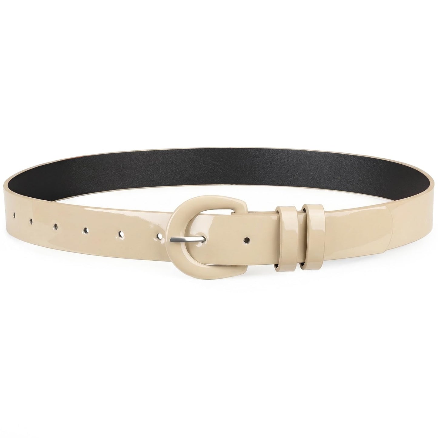 HOTJASGOOD Women Patent Leather Belt for Jeans Pants Vintage 50s Women Belt for Dress