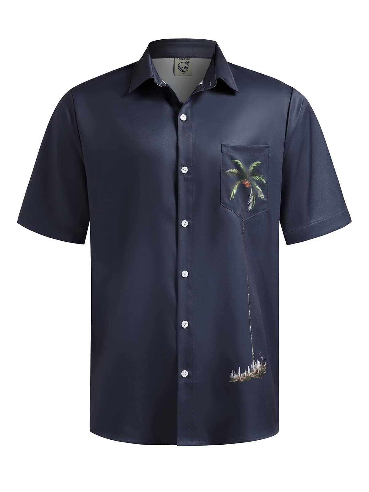 HOTHardaddy Men's Hawaiian Shirt Short Sleeves Coconut Printed Button Down Summer Beach Casual Shirts