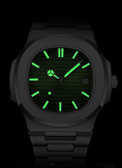 HOTBESTKANG Men Quartz Movement Watch Waterproof Luminous Men's Watch, Stainless Steel Strap Business Watches