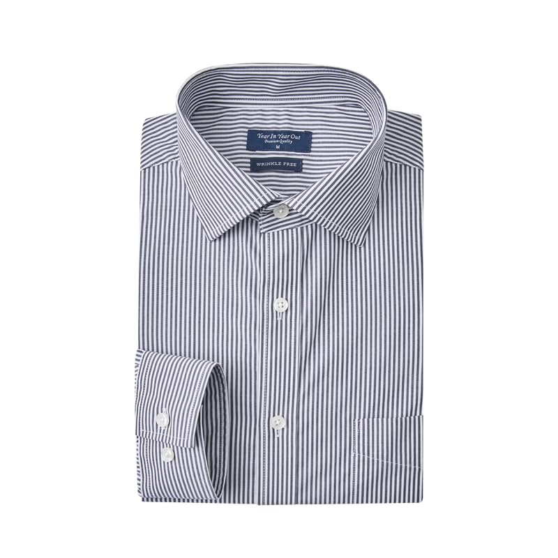 HOTYear In Year Out Wrinkle Free Dress Shirt for Men Regular Fit Long Sleeve Wrinkle Resistant Shirt
