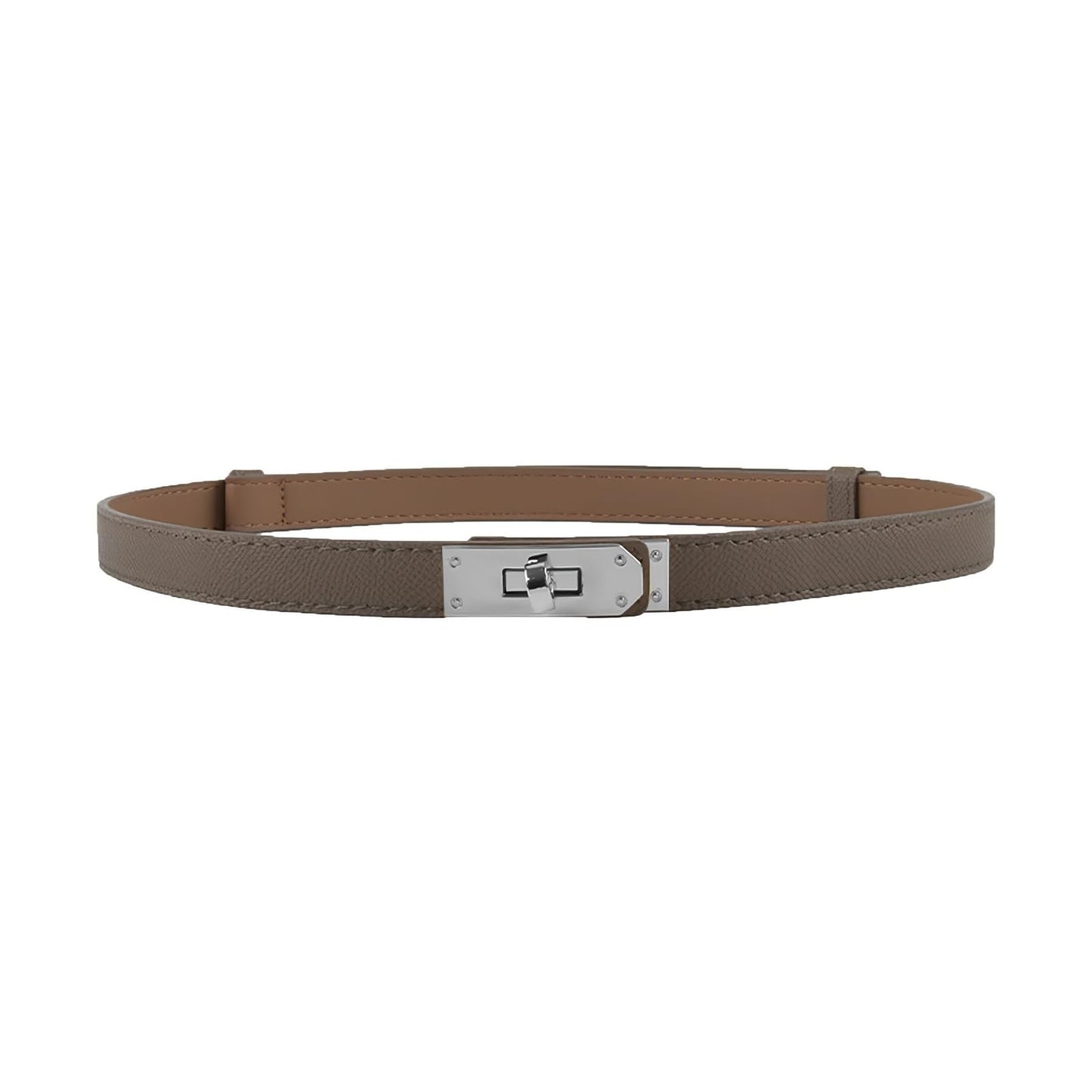 HOTFENLDY Adjustable Thin Belts For Womens Skinny Belts For Dresses Womens Solid Color Alloy Turn Lock Belts For Jeans
