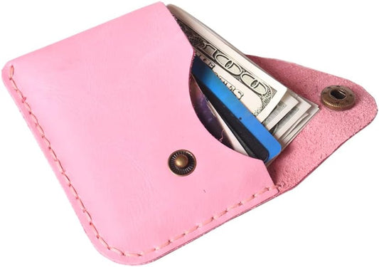 HOTHandmade Genuine Leather Ultra-thin Front Pocket Card Case | Simple, Hand Sewn