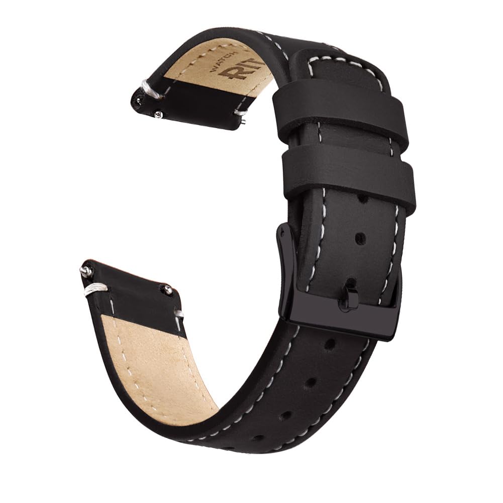 HOTRitche Christmas Gift Quick Release Leather Watch Band Leather Watch Strap 18mm 19mm 20mm 21mm 22mm 23mm or 24mm for Men and Women, White Elephant Gifts, Stocking Stuffers For Men