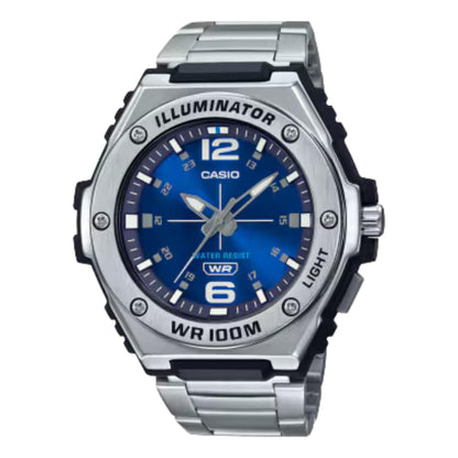 HOTCasio MWA100H Series | Men’s Analog Watch |100M WR | Stainless Steel Bezel | LED Illuminator Backlight with Afterglow | Resin Band | 3 Hands (HR, MIN, SEC) | 3 Year Battery