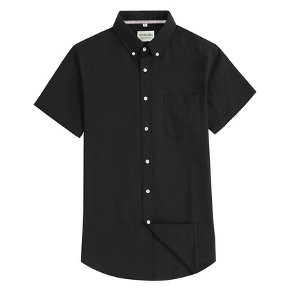 HOTMen's Oxford Dress Shirt Short Sleeve Button Down Shirts Business Casual with Chest Pocket for Gifts