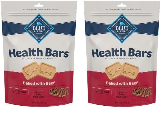 HOTBlue Buffalo Health Bars Bacon, Egg & Cheese Crunchy Dog Biscuits, Oven-Baked with Real Bacon & Natural Ingredients, Healthy Dog Treats with No Artificial Flavors or Preservatives, Jumbo Box 3.5 lbs.