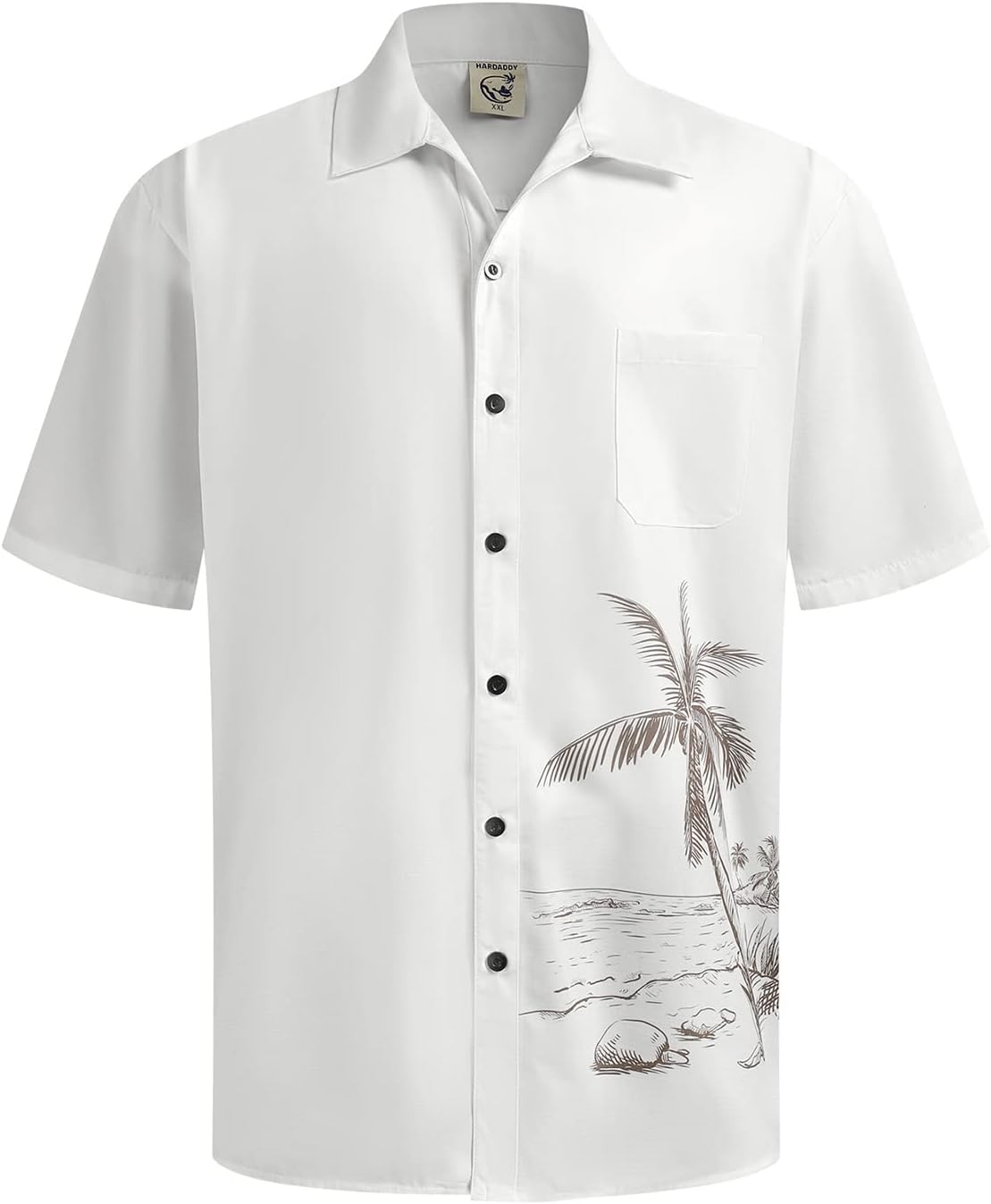 HOTHardaddy Men's Hawaiian Shirt Short Sleeves Coconut Printed Button Down Summer Beach Casual Shirts