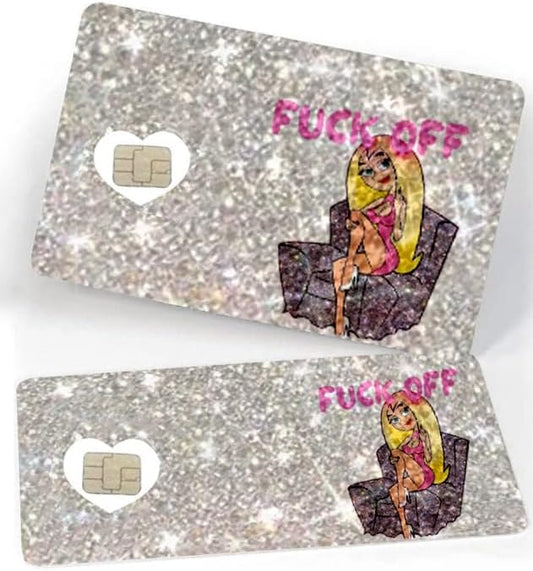 HOTExotixCard The Original Ultra Bling Reflective Card Sticker Debit -Credit Skin Shiny Removable Cover Especially Bright, Protecting No Bubble, Waterproof Card Cover (Girl Exotix)