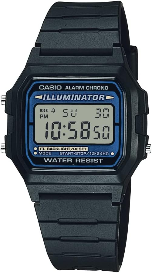 HOTCasio F-105W-1A Vintage Illuminator | Classic Digital Watch | EL Backlight | 1/100-Second Stopwatch | Daily Alarm | 7-Year Battery | Water Resistant | Unisex