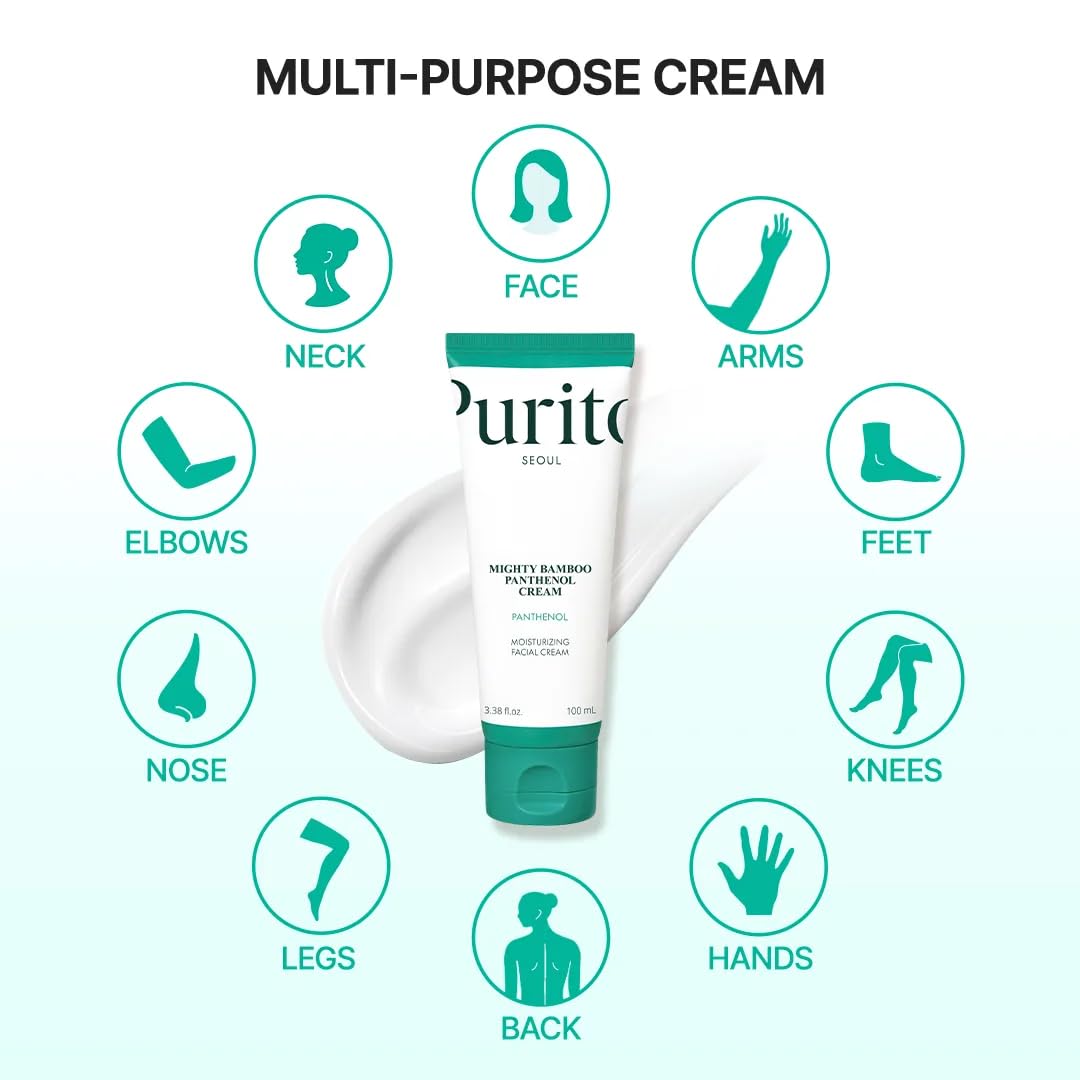 HOTPURITO Panthenol 10% Barrier Cream | Face Moisturizer for Skin Barrier Repair | All skin types, sensitive and blemish-prone skin | Non-Comedogenic, Vegan | Korean Skincare, 100mL, 3.38 fl.oz