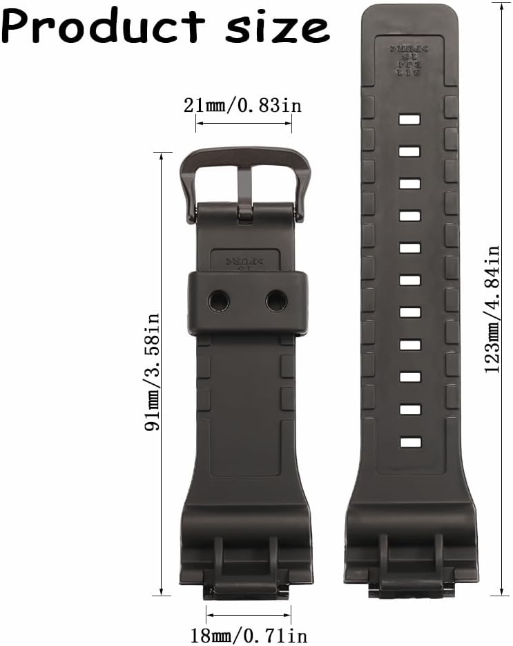 HOTReplacement Band Compatible with Casio W-735H AEQ110BW AEQ110W AQS-800W AQ-S810W Men's Watch Strap Black Resin Wristband With Metal buckle