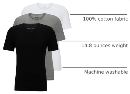 HOTBOSS Men's Logo Embroidered Cotton Tee 3 Pack