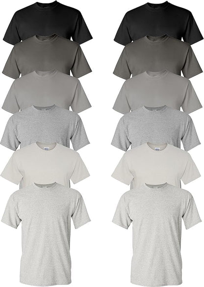 HOTEVERYDAY TEES Men's Heavy Cotton Tee (Pack of 12), Assorted Mixed Color Small to 5XL