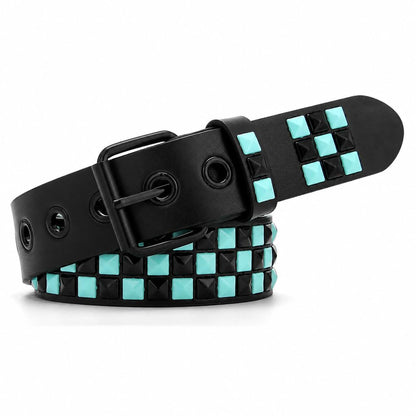 HOTStudded Belt, Metal Punk Rock Rivet Belt with Bright Pyramid Studded for Women Men