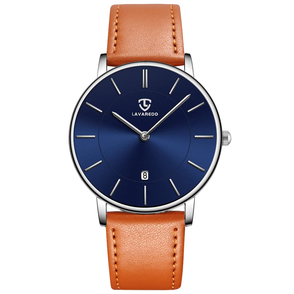 HOTBEN NEVIS Watch, Mens Watch, Minimalist Fashion Simple Wrist Watch Analog Date with Leather Strap