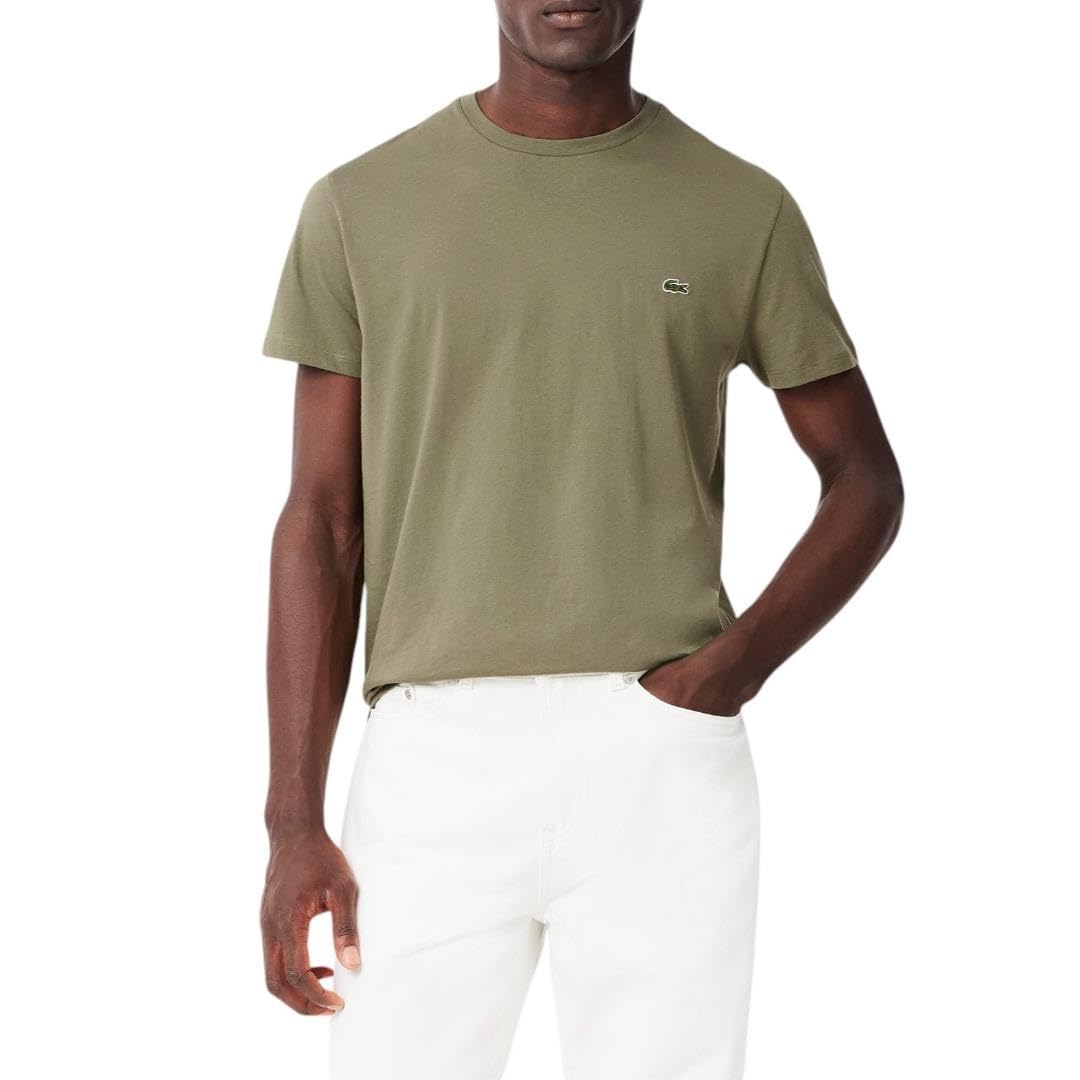 HOTLacoste Men's Short Sleeve Pima Jersey Crew Neck Tee