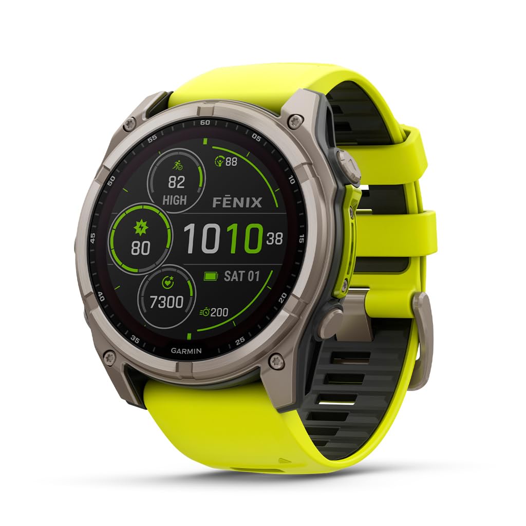 HOTGarmin fēnix® 8 – 51 mm, AMOLED, Sapphire, Premium Multisport GPS Smartwatch, Long-Lasting Battery Life, Dive-Rated, Built-in LED Flashlight, Titanium with Spark Orange/Graphite Band | 51mm Amoled with Sapphire Lens, Titanium Bezel, Spark Orange and Gr