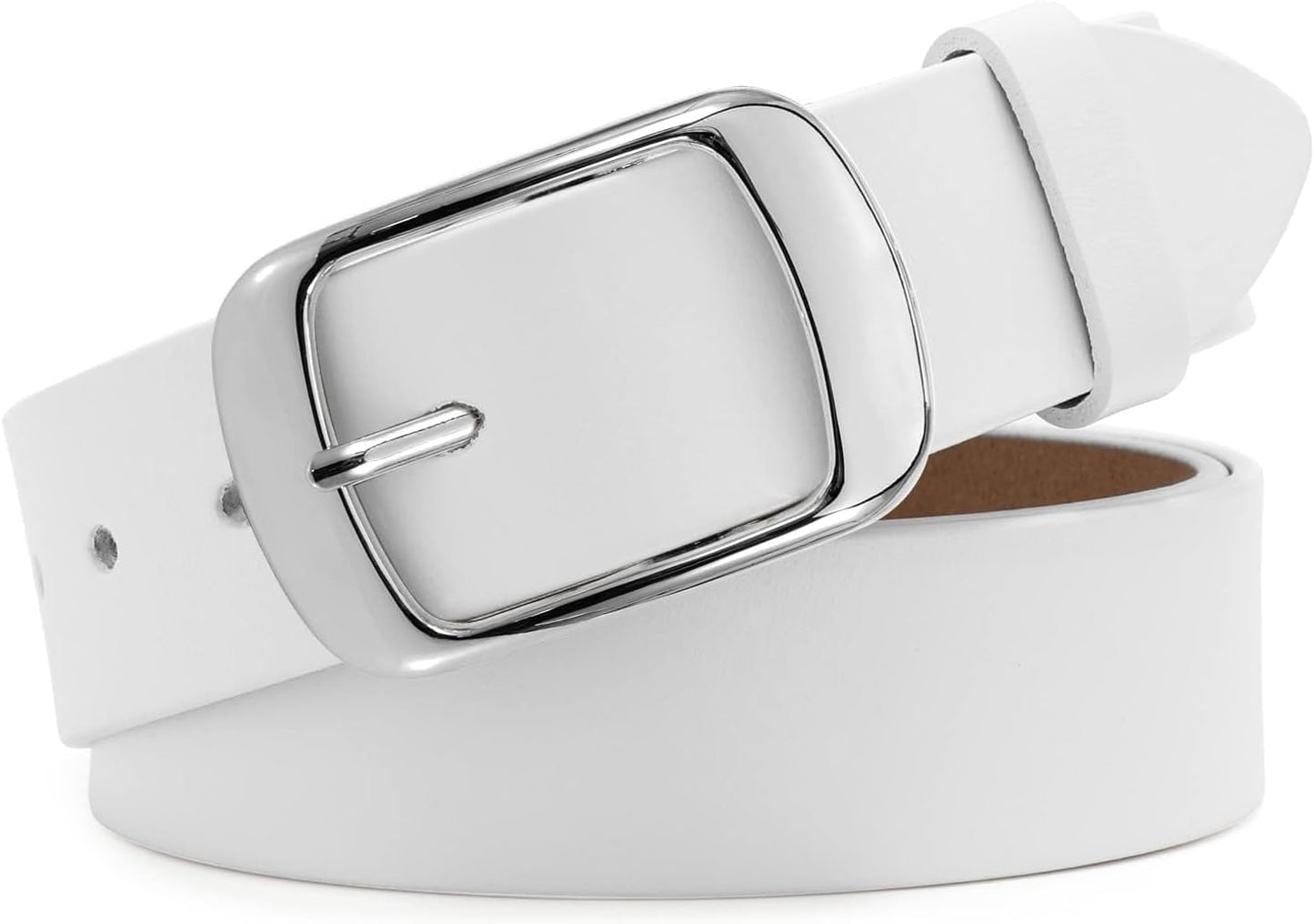HOTWHIPPY Women Leather Belts for Jeans Pants Fashion Dress Belt for Women with Solid Pin Buckle