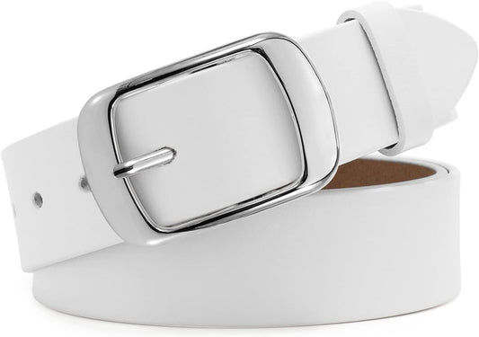 HOTWHIPPY Women Leather Belts for Jeans Pants Fashion Dress Belt for Women with Solid Pin Buckle