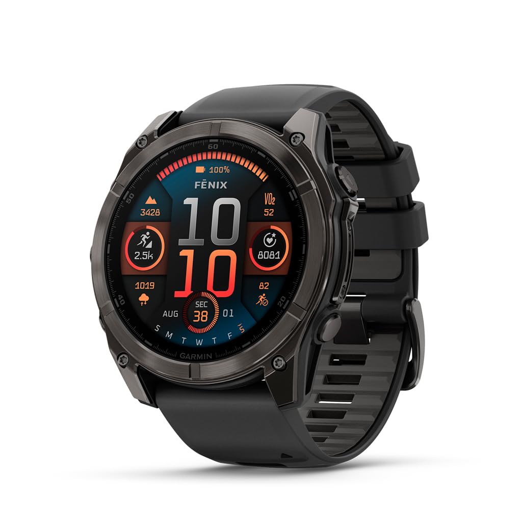 HOTGarmin fēnix® 8 – 43mm, AMOLED, Premium Multisport GPS Smartwatch, Long-Lasting Battery Life, Dive-Rated, Built-in LED Flashlight, Silver with Whitestone Band | Garmin Fēnix 8 43mm Amoled GPS Multisport Watch, 1.3 416×416, LED Flashlight, Dive-Rated 10