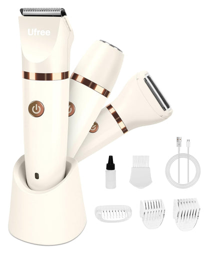 HOTUfree Bikini Trimmer Electric Razors for Women, Ceramic Blade Body Hair Trimmer, IPX7 Waterproof Rechargeable Lady Shaver, Personal Groomer for Legs & Pubic Hair, Gifts for Women, Purple