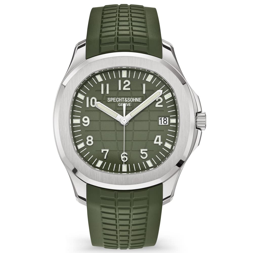 HOTSpecht & Söhne Watches for Men Japan Miyota 8215 Movement Watch Sport Movt Classic Automatic Mechanical Mens Wristwatch Rubber Strap Waterproof 40MM
