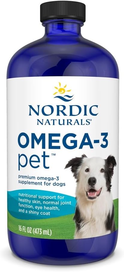 HOTNordic Naturals Omega-3 Pet, 1380mg Fish Oil for Dogs w/EPA DHA, 16oz | Delivers 1380 mg of omega-3s per teaspoon with EPA and DHA to support heart health, immunity, and overall vitality in dogs