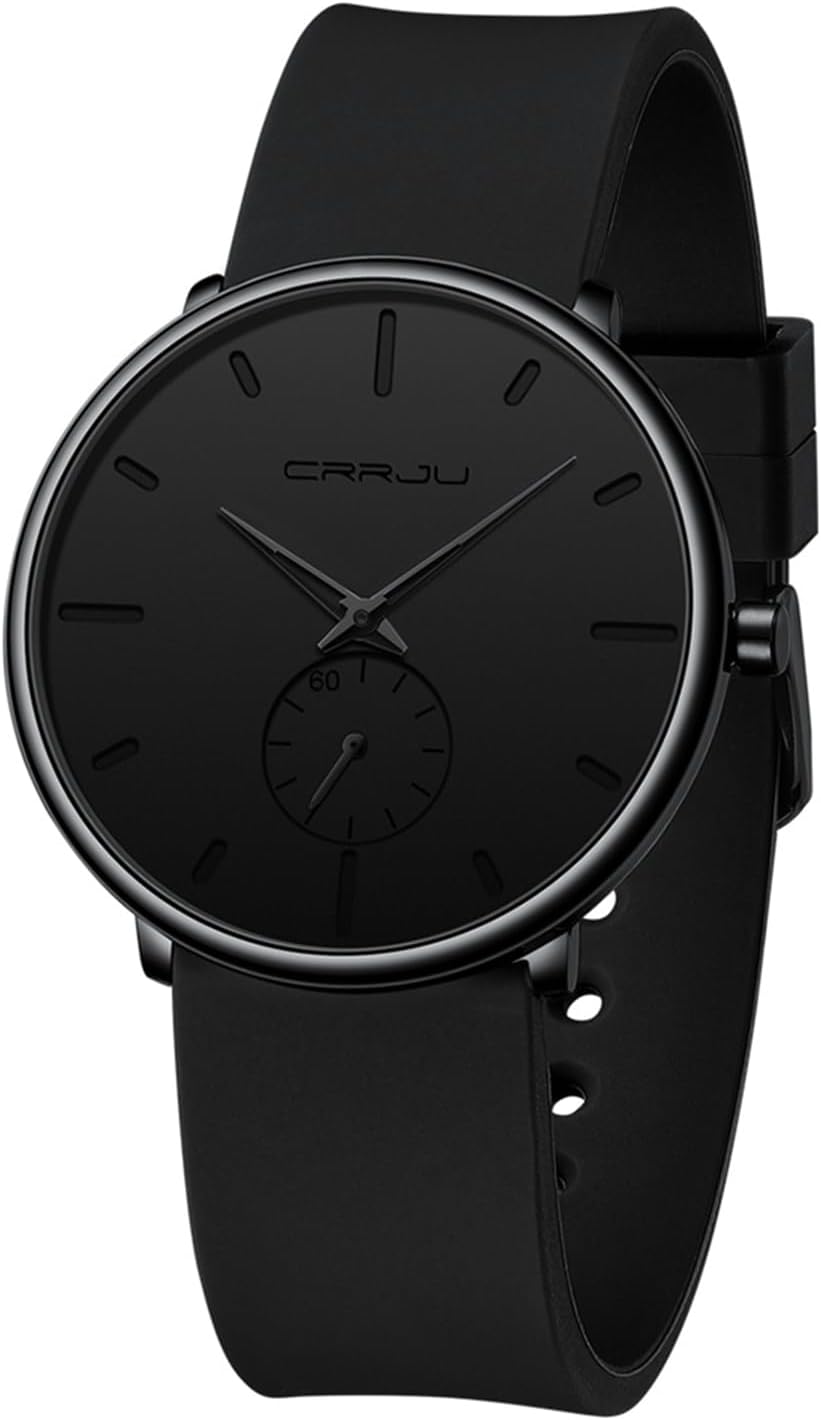 HOTCRRJU Men’s Women Watch Casual Stylish Waterproof Quartz Unisex Wristwatches, Ultra Thin Watches for Men Women, Colorful Silicone Band