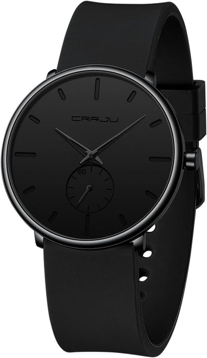 HOTCRRJU Men’s Women Watch Casual Stylish Waterproof Quartz Unisex Wristwatches, Ultra Thin Watches for Men Women, Colorful Silicone Band