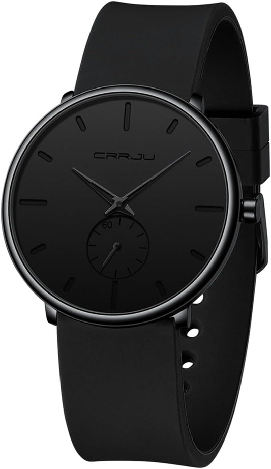 HOTCRRJU Men’s Women Watch Casual Stylish Waterproof Quartz Unisex Wristwatches, Ultra Thin Watches for Men Women, Colorful Silicone Band