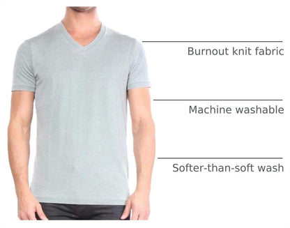 HOTLucky Brand Men's Venice Burnout V Neck Tee