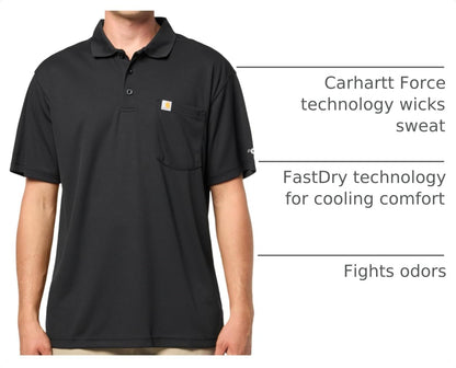 HOTCarhartt Men's Force Relaxed Fit Lightweight Short-Sleeve Pocket Polo