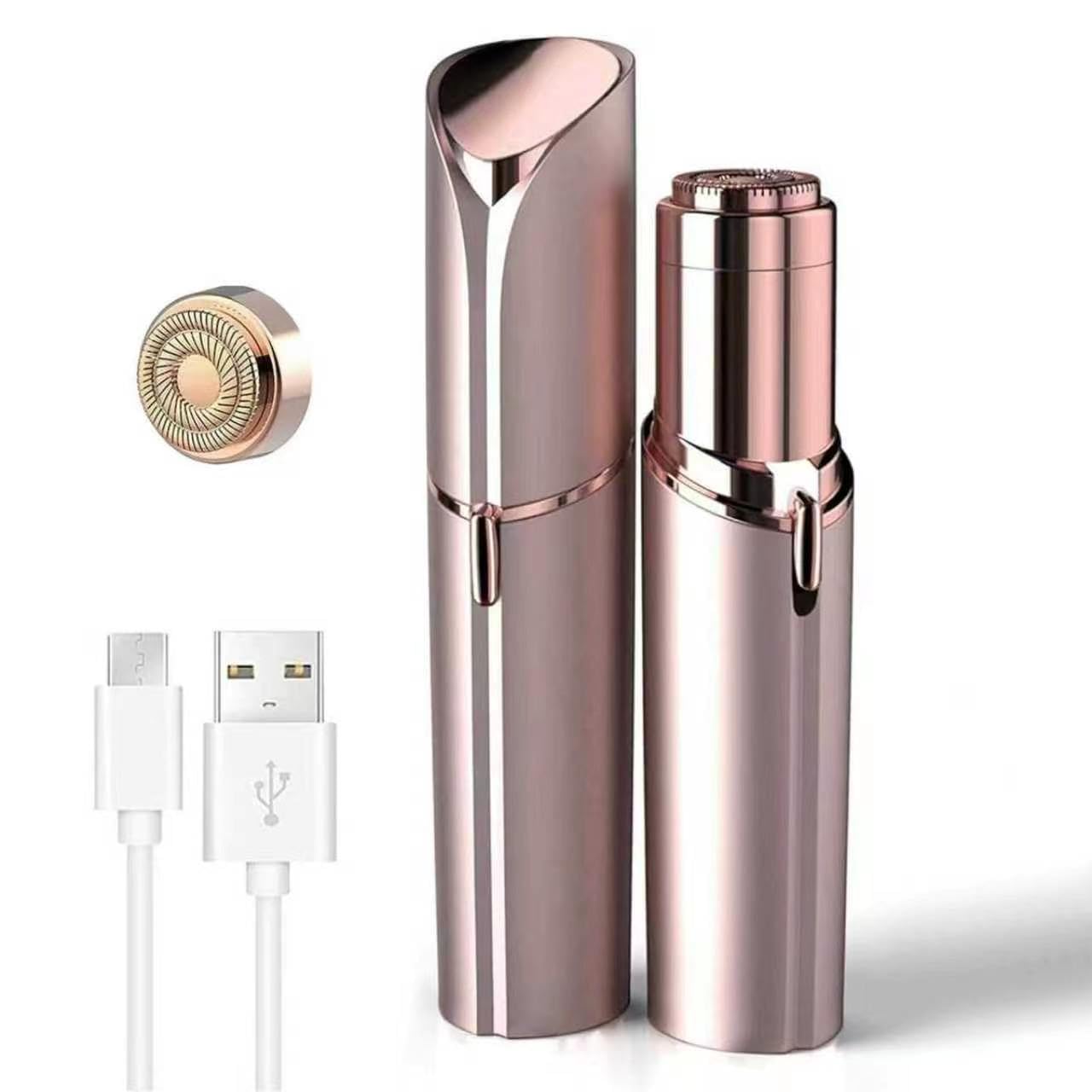 HOTRechargeable Facial Hair Removal for Women - as Seen on TV Painless Face Shaver - Electric Hair Remover for Face Lips Peach Fuzz with Light (Blue)