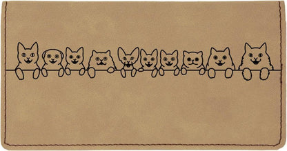 HOTCAROUSELCHECKS Cat Tails Laser Engraved Leatherette Checkbook Cover