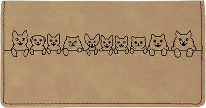 HOTCAROUSELCHECKS Cat Tails Laser Engraved Leatherette Checkbook Cover