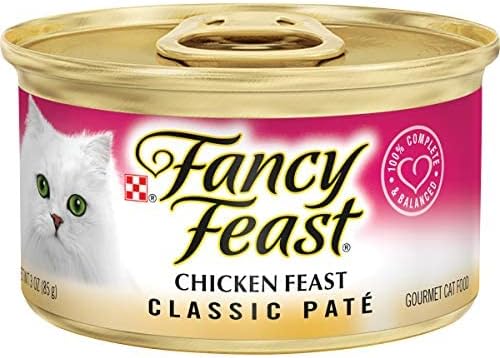 HOTFancy Feast Chicken Feast Classic Pate Collection Grain Free Wet Cat Food Multi-Pack - (Pack of 24) 3 oz. Pull-Top Cans