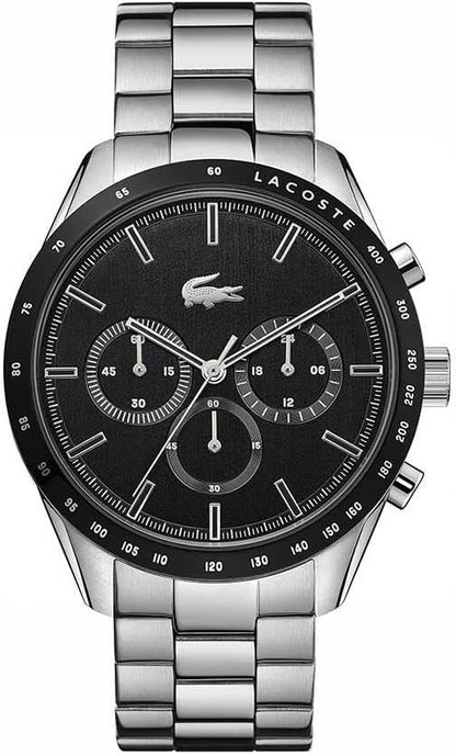 HOTLacoste Boston Men's Chronograph Watch - Classic Stainless Steel - Tachymeter - Water Resistant up to 5ATM/50 Meters - Modern Design for Him - 42mm