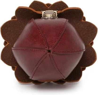 HOTAcorn Purse Novelty Acorn Shaped Coin Purse Vegan Leather Small Pouch Stylish Handbag Mini Retro Bag Gifts for Women Men Kids Daily Cosplay Party(Dark Brown)