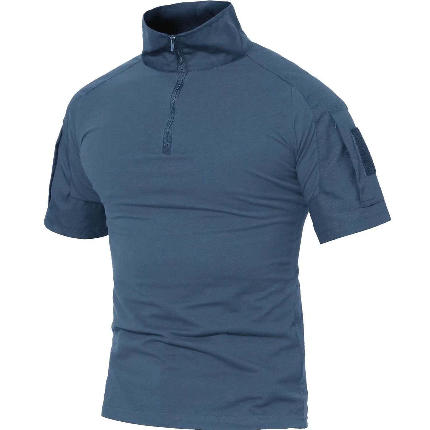 HOTMAGCOMSEN Men's Tactical Military Shirts 1/4 Zip Short Sleeve Slim Fit | Combat, Work, Hiking, Camping, Outdoor, Army Shirt