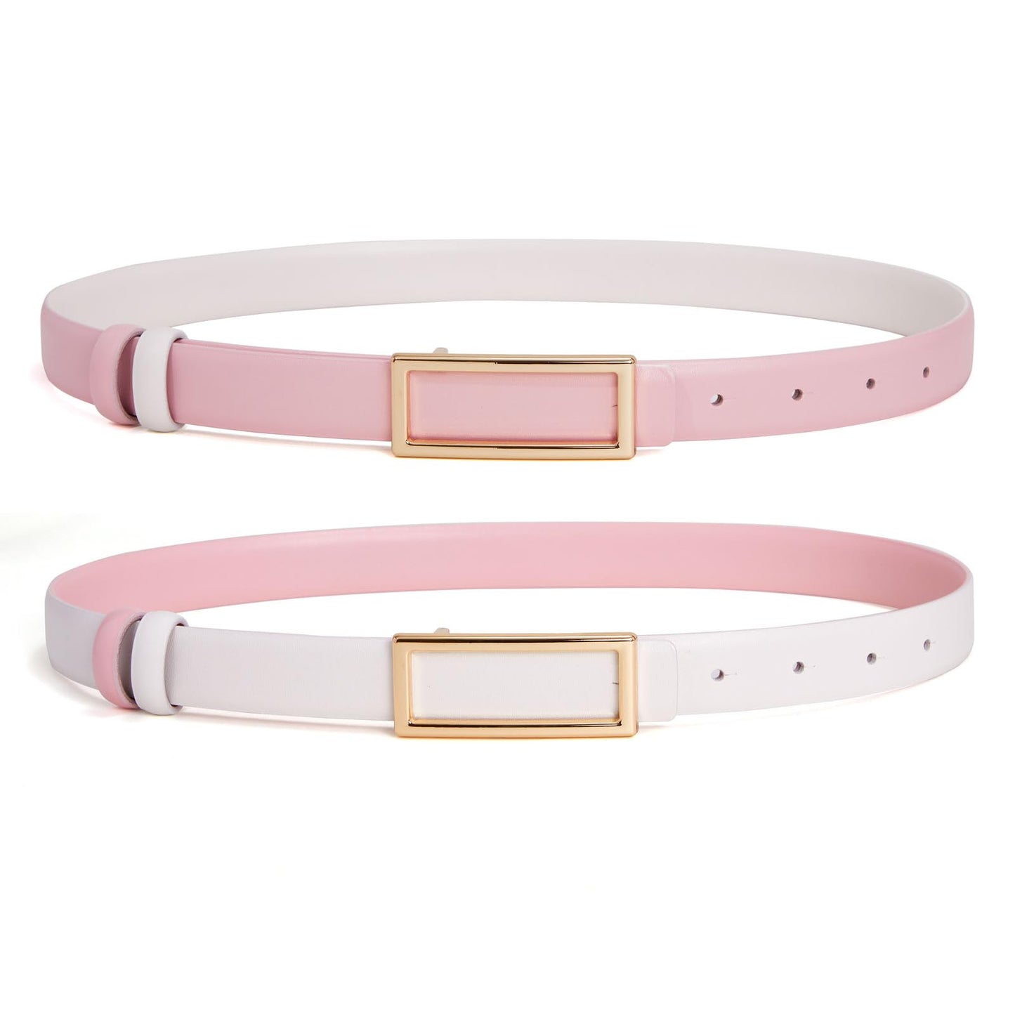 HOTYooAi Womens Belt Reversible Leather Belt Skinny Thin Fashion Designer Waist Belts for Jeans Pants Dresses