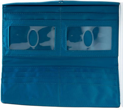 HOTBig Skinny Women's Slimvelope Leather Tri-Fold Checkbook Slim Wallet, Holds Up to 40 Cards
