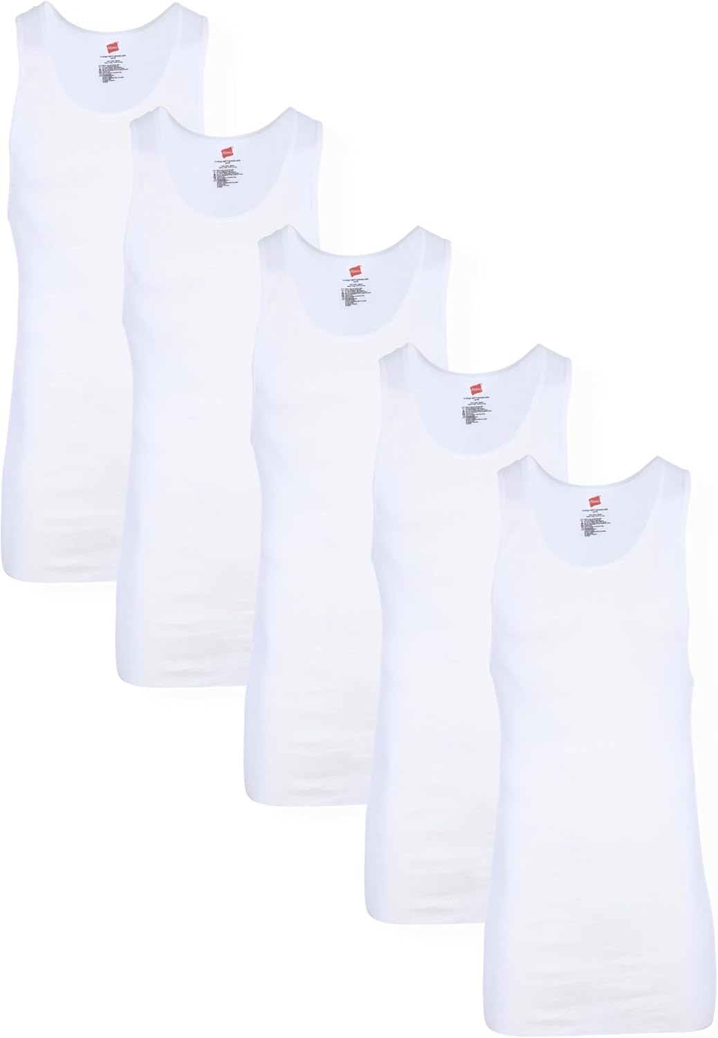 HOTHanes Men’s Tall 100% Cotton Ribbed Tank Tagless Undershirts, Multipack