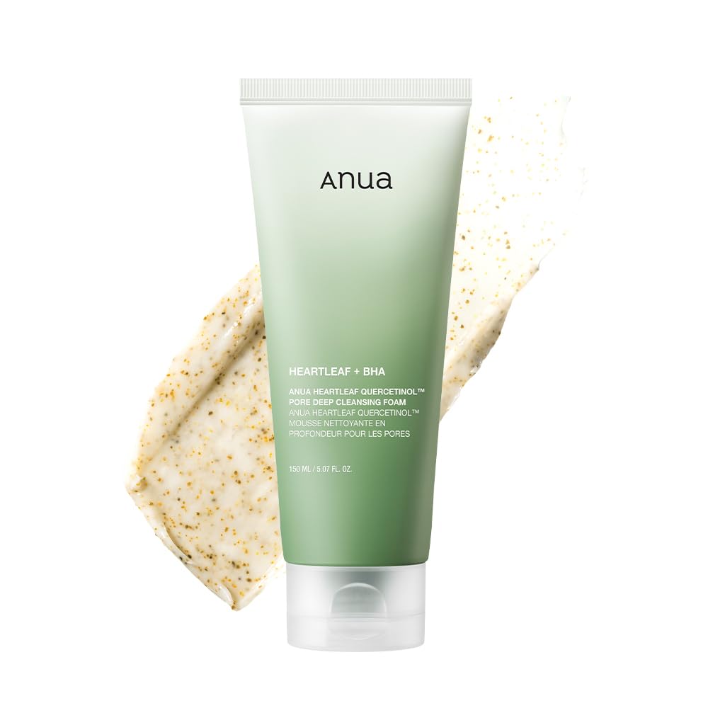 HOTAnua Heartleaf Quercetinol Pore Deep Cleansing Foam, Face wash for Pore Refining Cleanser, Hydrating Daily Facial Cleanser For Double Cleansing, Gentle Foaming with BHA, Korean Skincare, 5.07 fl.oz.