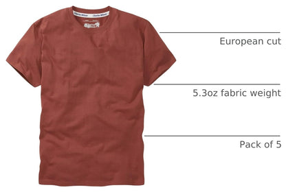 HOTCharles Wilson Men's 5 Pack Crew Neck T-Shirt