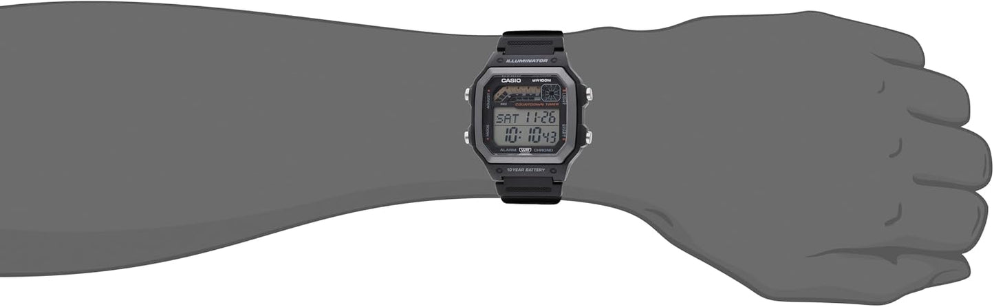 HOTCasio WS1600H Series | Men’s Watch | Sports Design | Stopwatch | Countdown Timer | LED Light with Afterglow | 100M WR | Daily Alarm | Auto Calendar | World Time | 10 Year Battery