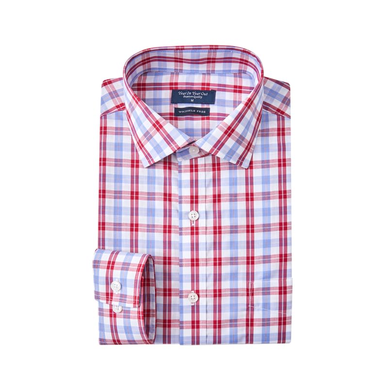 HOTYear In Year Out Wrinkle Free Dress Shirt for Men Regular Fit Long Sleeve Wrinkle Resistant Shirt