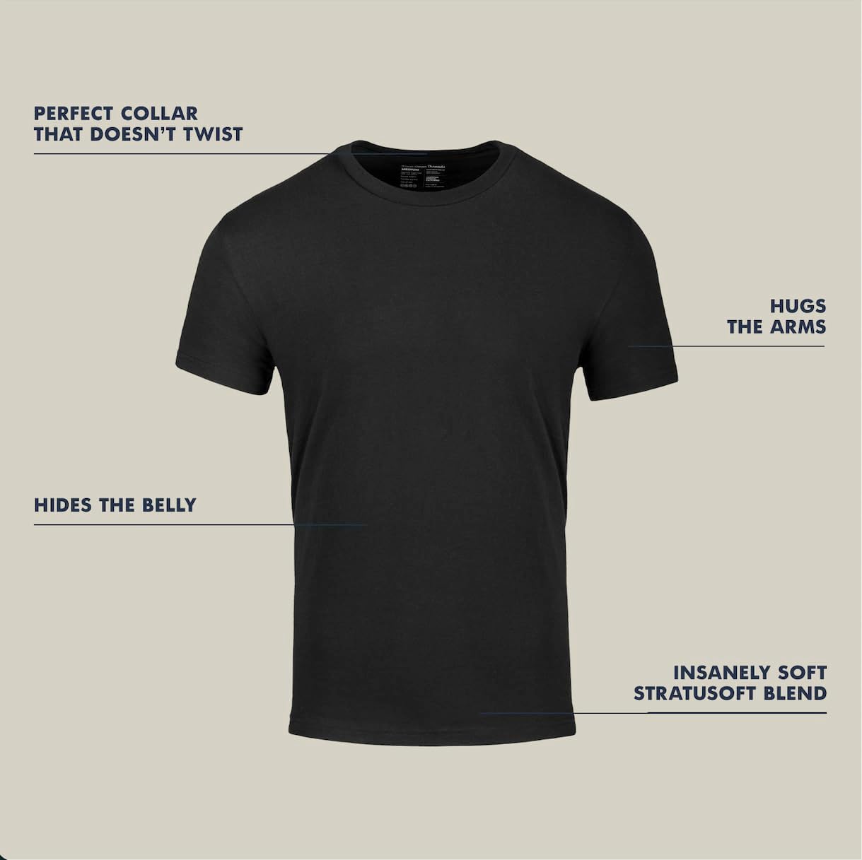 HOTFresh Clean Threads Men's Crew Neck T-Shirts – Short Sleeve, Fitted Style, Soft Cotton-Poly Blend, Tag-Free Comfort