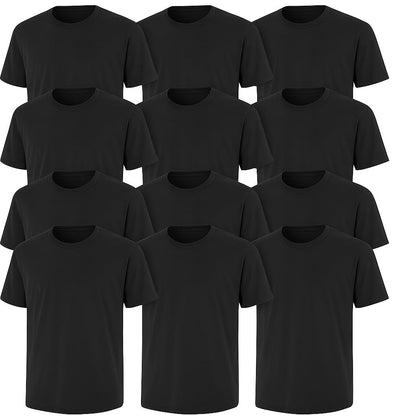 HOT6-Pack Bulk Men’s T-Shirts – Soft Pre-Shrunk Premium Cotton, Short Sleeves, Reinforced Collar, Crew Neck, Casual Fit