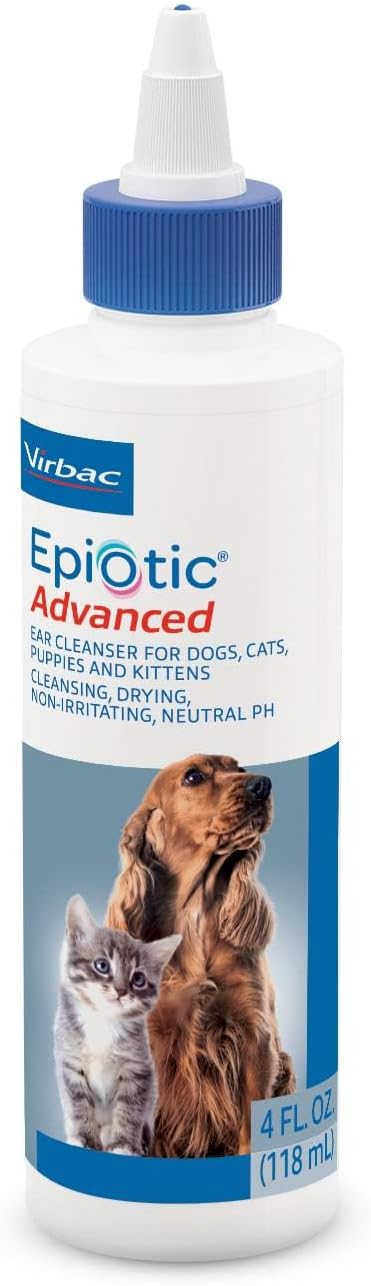HOTEpiotic Advanced Ear Cleanser|Gentle Ear Cleanser for Dogs and Cats | Neutral pH routine dog ear wash and cat ear cleaner dries wet ears, cleanses wax & debris to smell fresh and clean