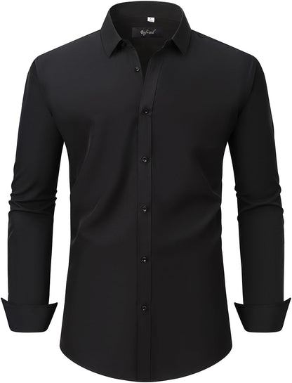 HOTDress Shirts for Men Big and Tall(XL Big-6XL Big Tall) Button Down Long Sleeve Business Casual Collared Shirt